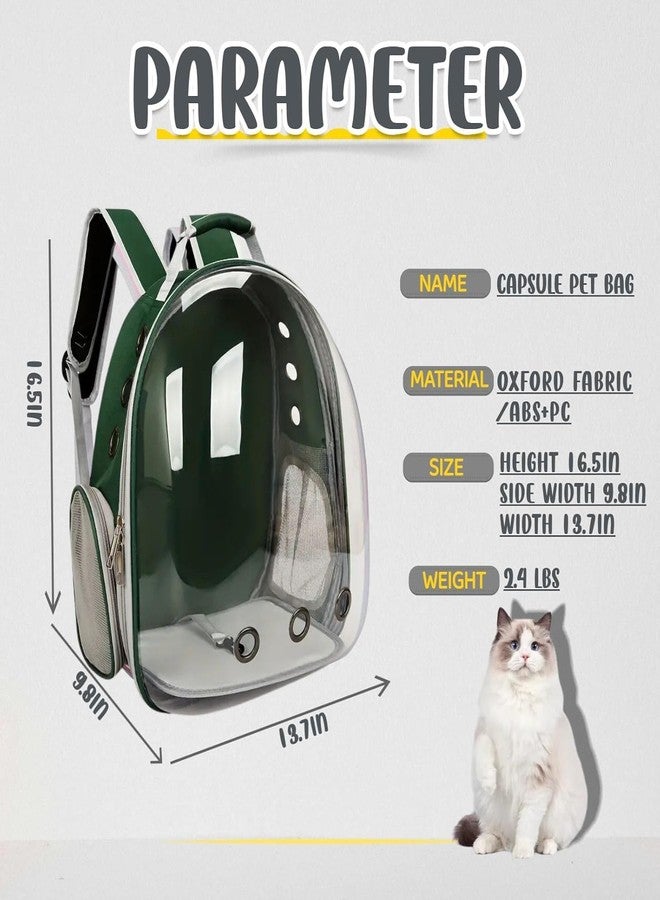 VAYINATO® Transparent Portable Pet Backpack Travel Carrier, Convenient Travel for Small Dog and Cat | Waterproof, Comfortable and Breathable by Petzlifeworld (Green) - Image 2